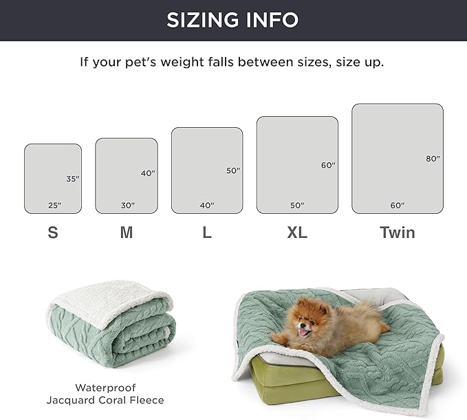 Bedsure Waterproof Dog Blankets for Medium Dogs 30"x40", Green