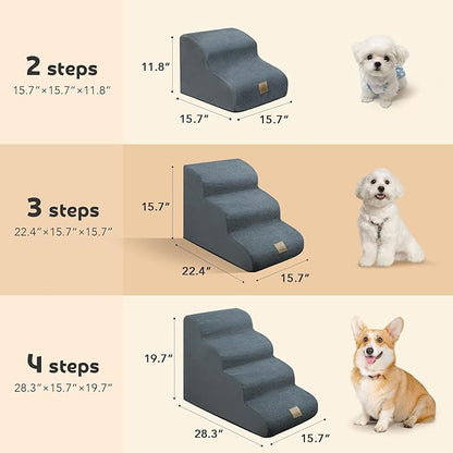 Mestuel Dog Stairs for Couch Bed Sofa 3 Steps 60 lbs,