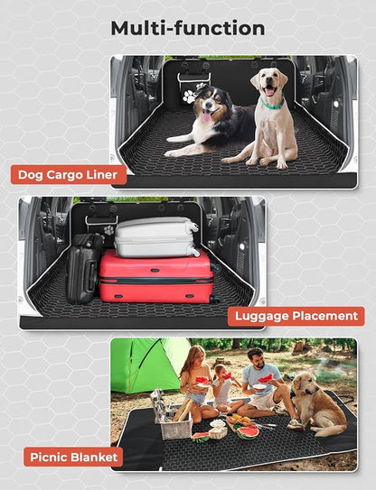 Oasser SUV Cargo Liner for Dogs Large Cargo Liner for SUV Waterproof Trunk Cover for Dogs with Detachable Pocket (Black (55 x 91inch)