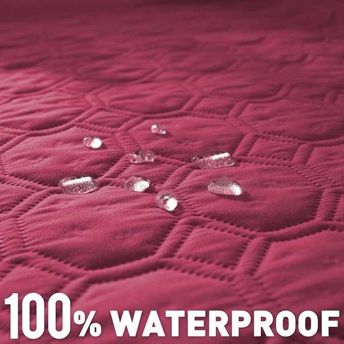 SYSLOON Waterproof Dog Bed Cover Sofa,Car,82"x82",Burgundy