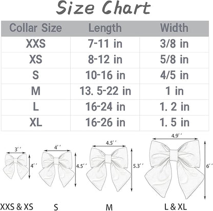 Lionet Paws Dog Collar with Bowtie 13.5-22in