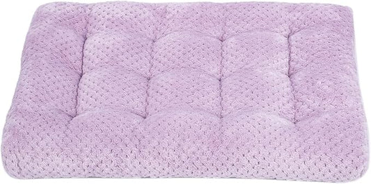 WONDER MIRACLE Fuzzy Deluxe Pet Beds, Super Plush Dog or Cat Beds Ideal for Dog Crates, Machine Wash & Dryer Friendly (22" x 30", M-Lavender)