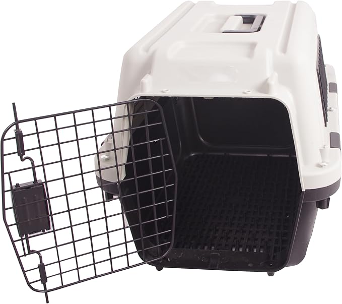 Plastic Dog/Cat Crate Portable Travelling Pet Kennel Without Wheel for Dogs/Cats, Small, Tan