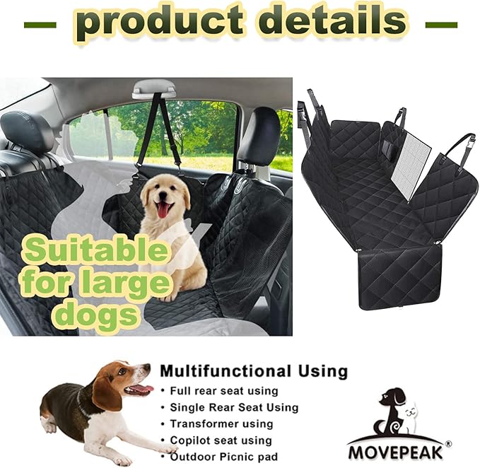 Dog Shaped Car Seat Cover with Rear Seat Mesh Window