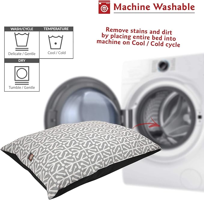 Majestic Pet Rectangle Medium Dog Bed Washable – Non Slip Comfy Pet Bed – Dog Crate Bed Super Value Pillow Dog Bed – Dog Kennel Bed for Sleeping 35 x 28 Inch