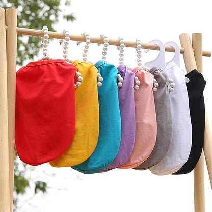 Dog Shirt Vest Clothes for Small Dogs Boy Girl Summer Solid Stretchy Puppy T-Shirts Soft Cool Breathable Lightweight Dog Sweatshirt Pet Cat Outfit