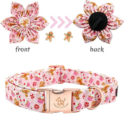 Elegant little tail Dog Collar with Flower
