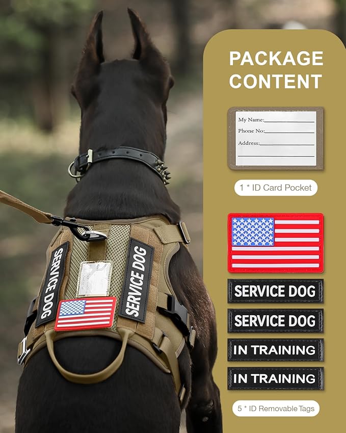 FAYOGOO Tactical Dog Harness for Medium Dog - Mesh Breathable Dog Harness Escape Proof with Handle - No Pull Military Service Dog Vest with Removable Patches for Walking,Training,Hiking