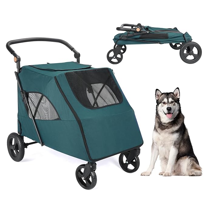 Dog Pet Stroller 4 Wheels, 100 Pounds,