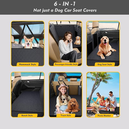 Car Dog Seat Cover Hard Bottom 500lbs Dog 1050D Heavy