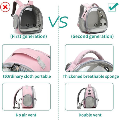 Portable Travel pet Backpack Carrier Hamster Bag Guinea Pig Bird small dog cat Backpack Turtle Carrier Rabbit Cage Rabbit Guinea Pig Squirrel Bearded Dragon Breathable Hangbag (pink)