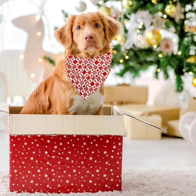 Christmas Day Dog Bandana Red Green Plaid Cotton