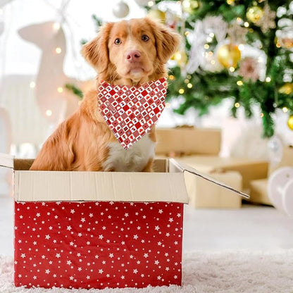 Christmas Day Dog Bandana Red Green Plaid Cotton