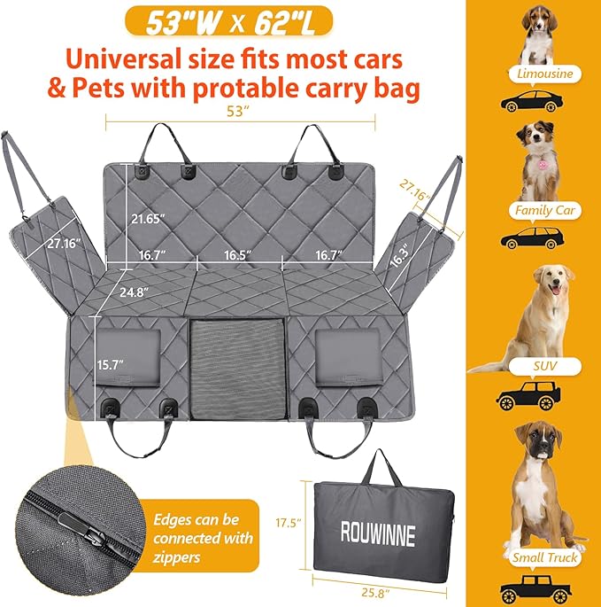 Back Seat Extender for Dogs-Large Space 400lbs, Sturdy