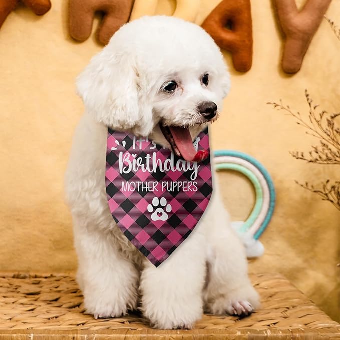 It's My Birthday Mother Puppers Pink Dog Bandana