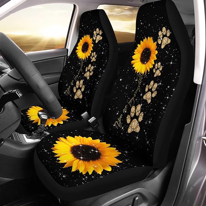 Sunflower Car Seat Covers 2PCS Auto