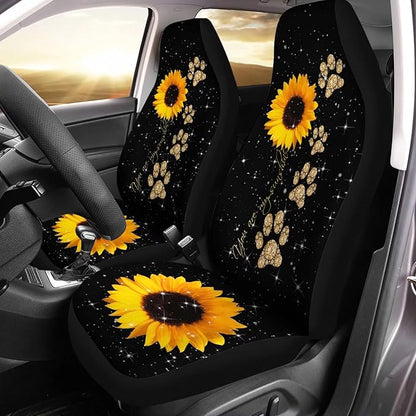 Sunflower Car Seat Covers 2PCS Auto