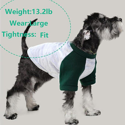 2 Pack Dog Clothes for Small Dogs Summer Dog Shirt Soft Stretchy Puppy Clothes for Medium Dog T-Shirts Lightweight Dogs Pet Cat Vest Clothing (Green