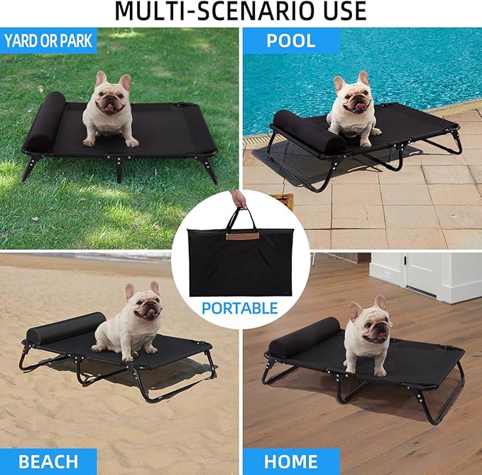 ABE Outdoor Dog Bed,Dog Cot,Dog Beds Large Sized Dog,Raised Dog Bed,Cooling Dog Bed,Elevated Dog Bed,Outside Dog Bed Off Ground,Outdoor Pet Bed (Medium)