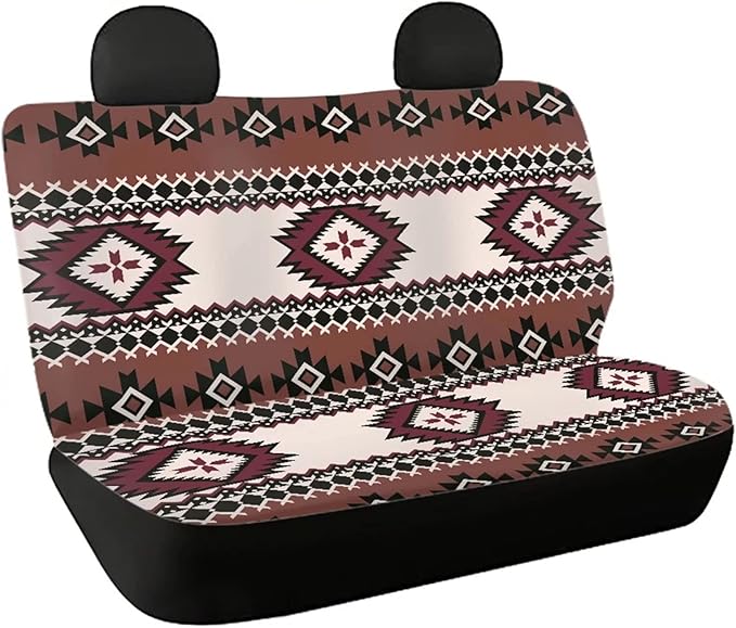 WELLFLYHOM Aztec Bench Seat Covers for Trucks Cars Suvs Southwest Indian Baja Universal Saddle Blanket Seat Covers