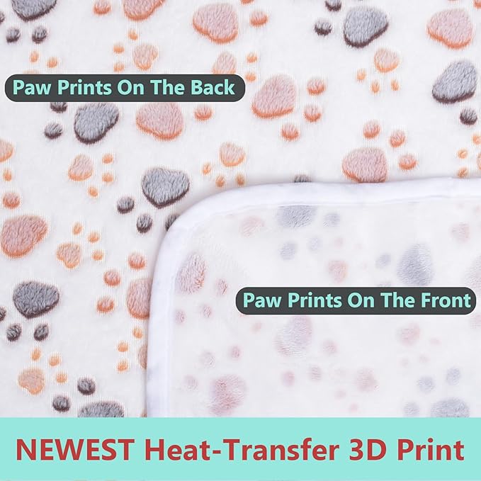 Blanket for Dogs 3 Pack 41" x 31",Cute Paw