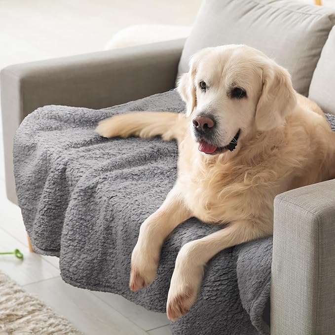 furrybaby Dog Blanket Soft Dog Blankets for Large Dogs Puppy Essentials Washable Sherpa Fleece Cat Blanket 41x65 Inches for Bed Furniture Couch Sofa (X Large