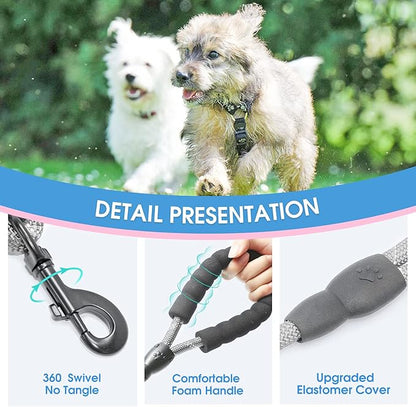 BAAPET 2/4/5/6 FT Dog Leash with Comfortable Padded Handle and Highly Reflective Threads for Small Medium and Large Dogs (5FT-1/3''