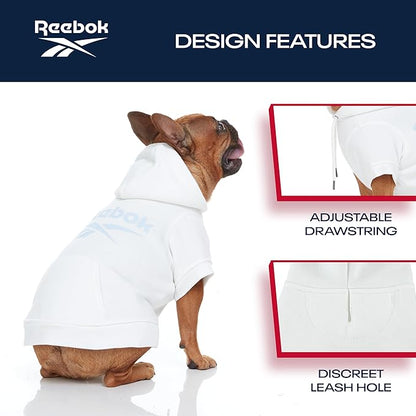 Reebok Dog Hoodie – Fleece Dog Sweater with Leash Hole