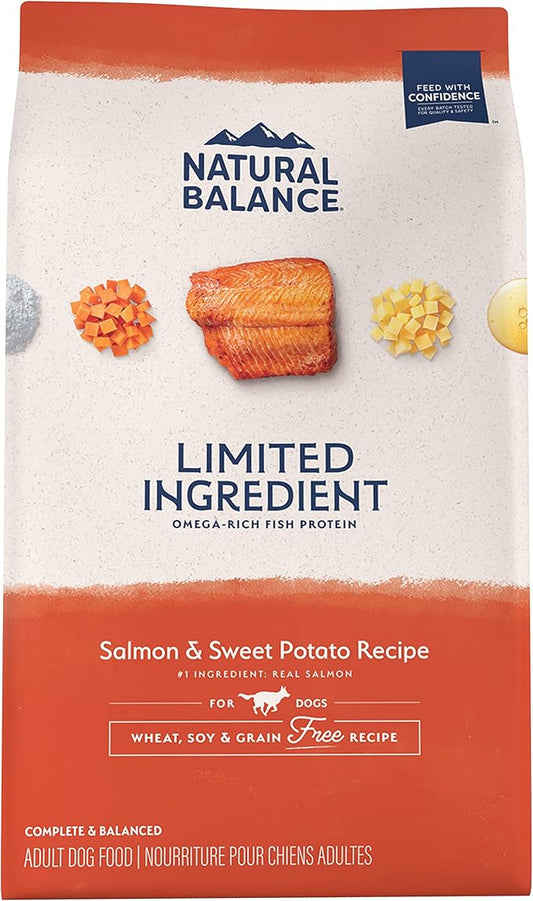 Natural Balance Limited Ingredient Adult Grain-Free Dry Dog Food, Salmon & Sweet Potato Recipe, 12 Pound (Pack of 1)