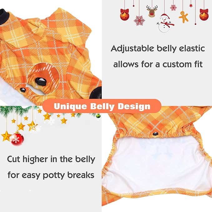 CuteBone Turtleneck Dog Pajamas Pet Clothes Thermal Dralon Onesie Cashmere High-Necked Puppy Pjs Coat GP13L