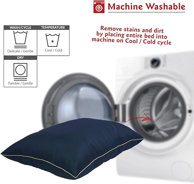 Majestic Pet Rectangle Large Dog Bed Washable – Non Slip Comfy Pet Bed – Dog Crate Bed Super Value Pillow Dog Bed – Dog Kennel Bed for Sleeping 46 x 35 Inch