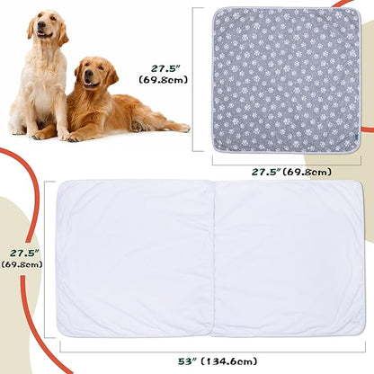 Teamoy Non-Slip Dog Blankets (Pack of 2), Waterproof Pet Fleece Pee Urine Proof Dog Blanket Cover Blanket Pad for Dogs, Puppies, Cats, White