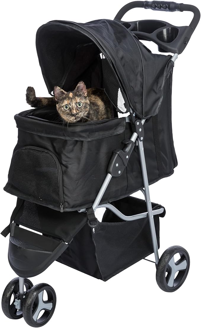 TRIXIE Foldable Pet Stroller for Cats and Dogs