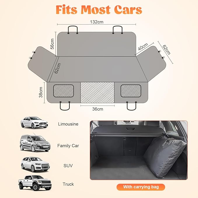 Dog Car Seat Cover for Back Seat 300lbs, Hard