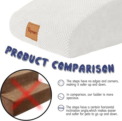 Topmart High Density Extended Foam Dog Ramp&Steps 2 Tiers 11.8" High,Non-Slip