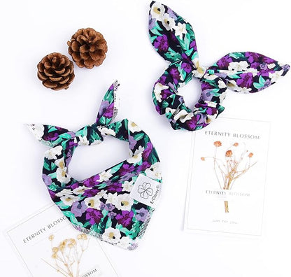 E-Clover Dog Bandanas & Matching Scrunchie Set Hawaii