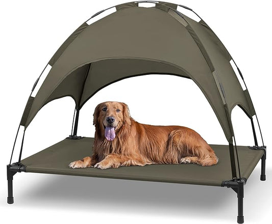 Heeyoo Elevated Dog Bed with Canopy