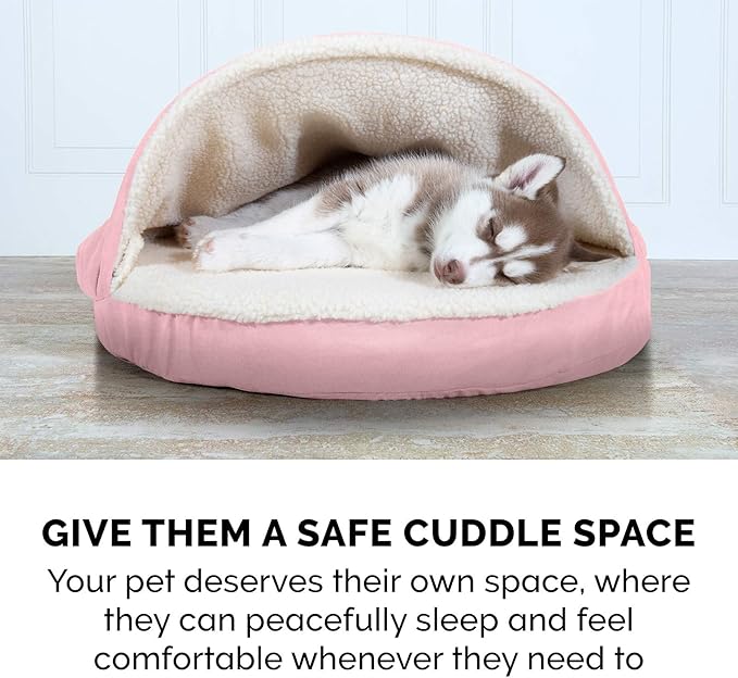 Furhaven 26" Round Memory Foam Dog Bed for Medium/Small Dogs w/ Removable Washable Cover 30 lbs 26-inch