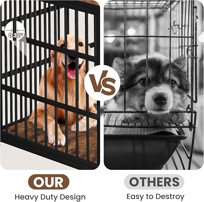 Rovibek Dog Crates for Large Dogs Medium Dogs 39" Dog 4 Wheels, 2 Doors