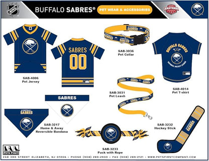 NHL PET TEE Shirt - Buffalo Sabres Ice Hockey Team Dog Shirt, Size: X-Large. Soft, Breathable, Stretchable & Washable Pet T-Shirt XL. Cool & Fashionable Pet Shirt for The Buffalo Sabres Hockey Fan!