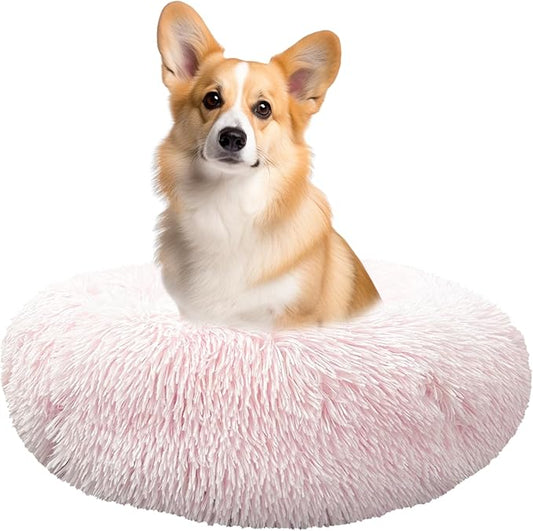 Deluxe Calming Dog Bed for Small Medium Dogs & Cats M(28" x 28" x 10"))