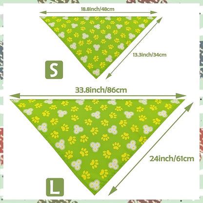 Paw Print Dog Bandanas for Small Dogs Breed 18 Inch 7PCS