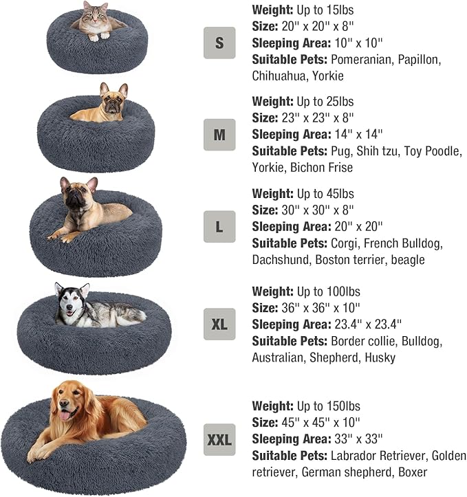 Veehoo Calming Cat Bed for Small Cats 20", Dark