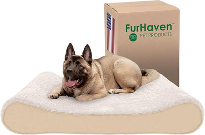 Furhaven Memory Foam Dog Bed for Large Dogs w/ Removable Washable Cover 150 lbs