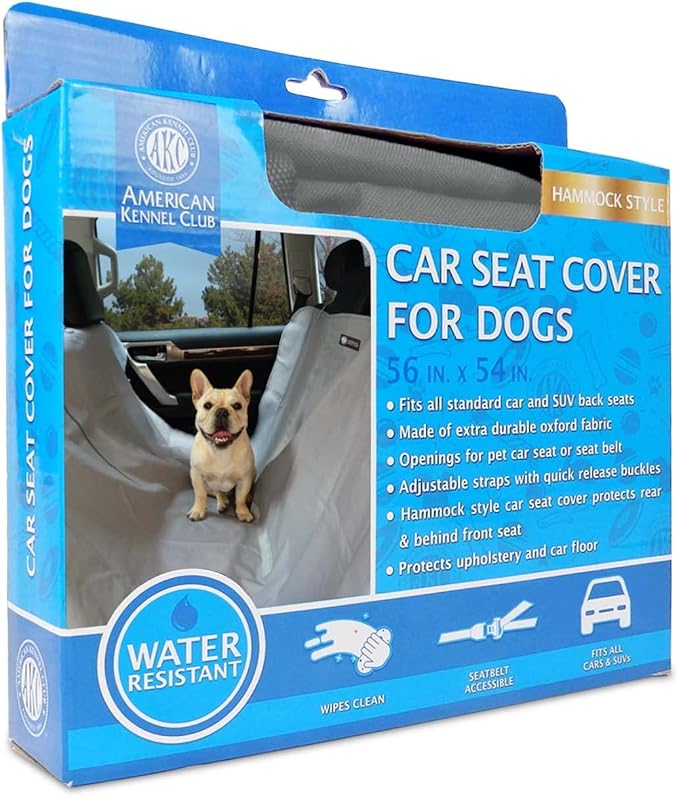 American Kennel Club Hammock Style Pet Car Seat Cover for Back Seats 56 x 54 Inches
