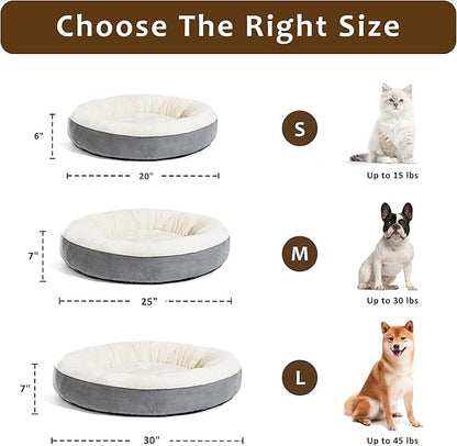 Love's cabin Round Donut Cat and Dog Cushion Bed 30in Pet