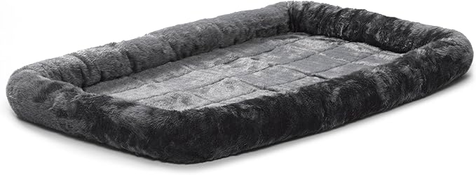 MidWest Homes for Pets Bolster Dog Bed 42L-Inch Gray Dog Bed w/ Comfortable Bolster 42-Inch Dog