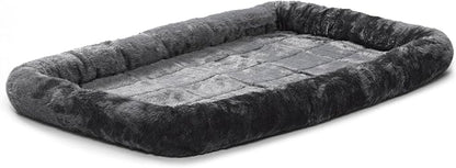 MidWest Homes for Pets Bolster Dog Bed 42L-Inch Gray Dog Bed w/ Comfortable Bolster 42-Inch Dog