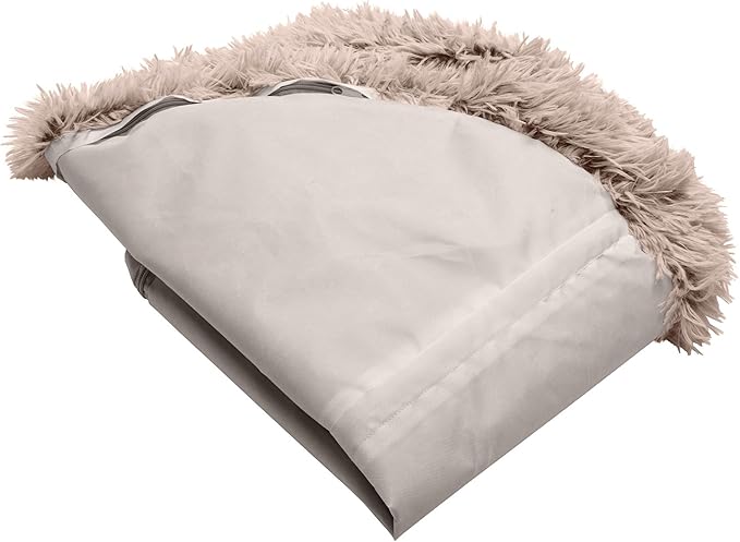 Furhaven Replacement Donut Dog Bed Cover Plush Long Faux Fur Calming Cuddler, Machine Washable - Taupe, Large