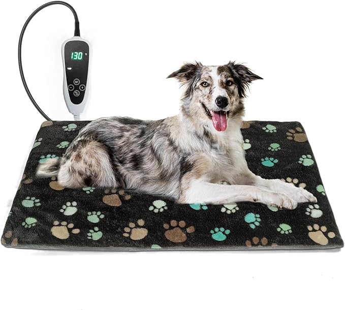 Dog Heating Pad 32x20in Waterproof Pet Heating Pad for Dogs Smart Thermostat Switch